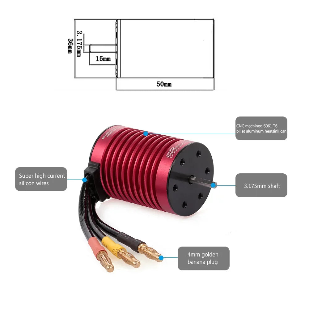 Eccomum SURPASS HOBBY F540 4370KV Brushless Motor Waterproof 45A ESC with BEC for 1/10 RC Car Truck