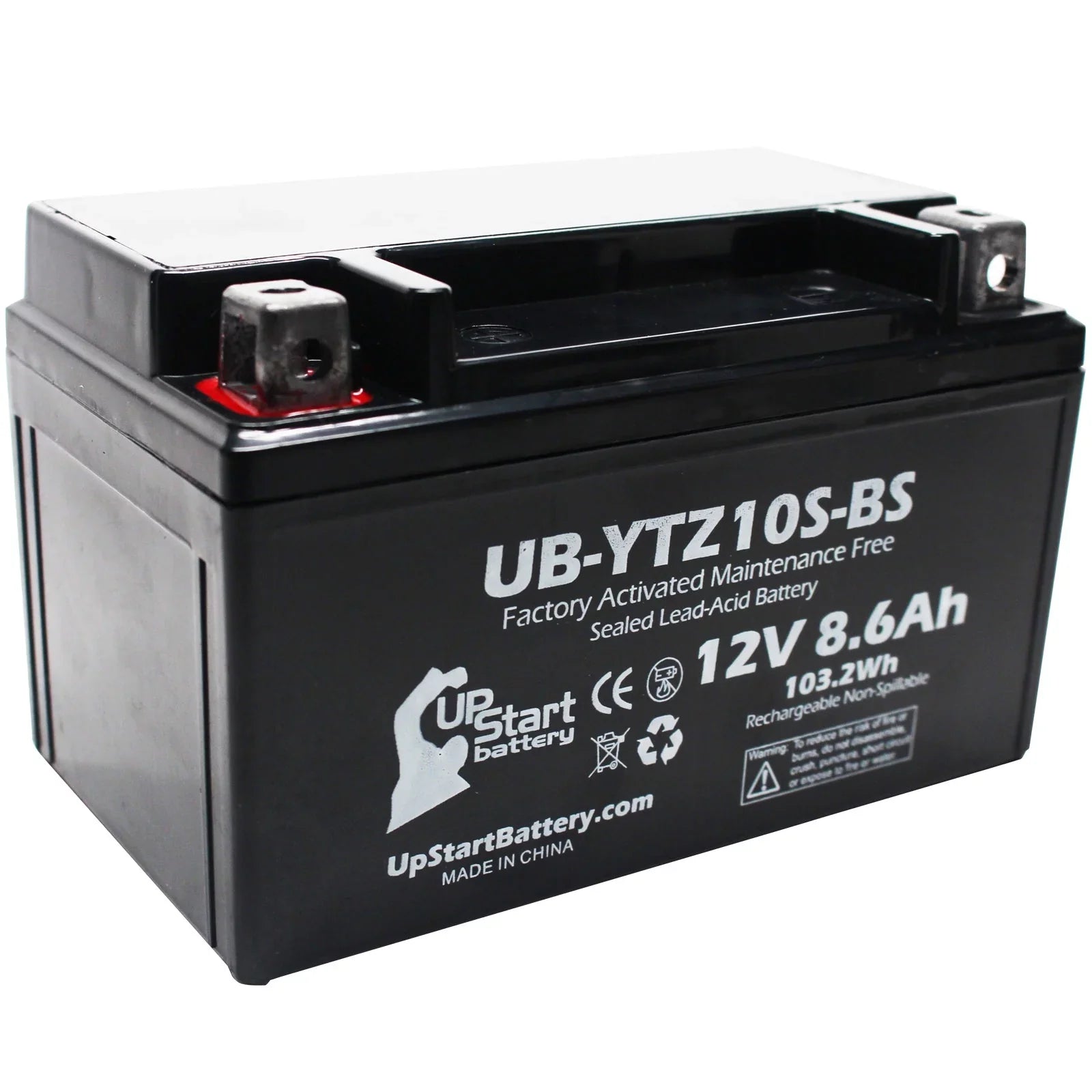 3-Pack UpStart Battery Replacement for 2011 Yamaha YZF-R1 1000CC Factory Activated, Maintenance Free, Motorcycle Battery - 12V, 8.6Ah, UB-YTZ10S-BS