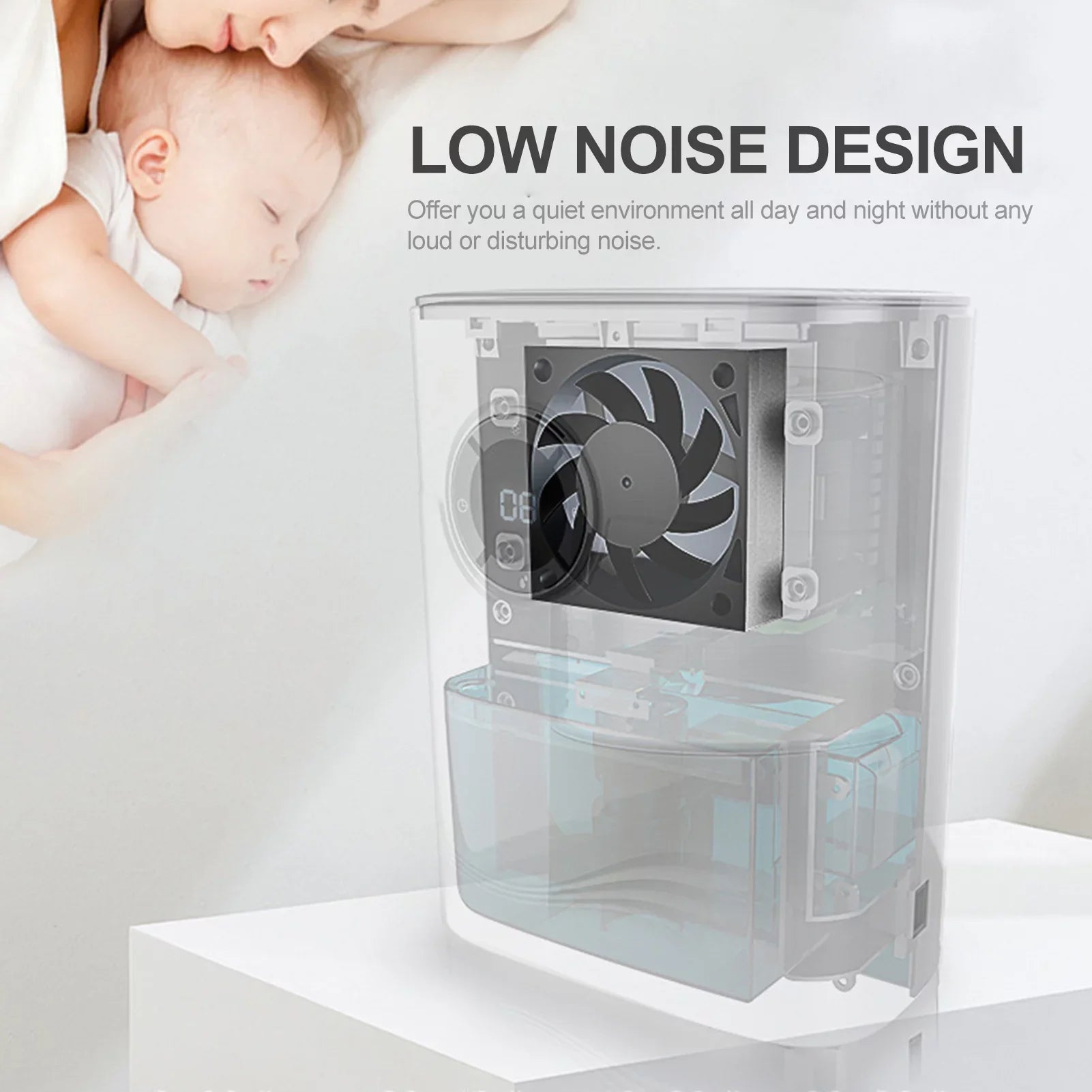 1200mL Dehumidifier to 215 Sq. Ft Portable Small Dehumidifier Auto-off Protection Humidity Control for Home Basements Bedroom Garage Wardrobe RV