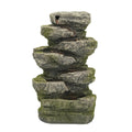 CC Home Furnishings Cascading Stone Tabletop Outdoor Fountain with Light - 13.75" - Brown