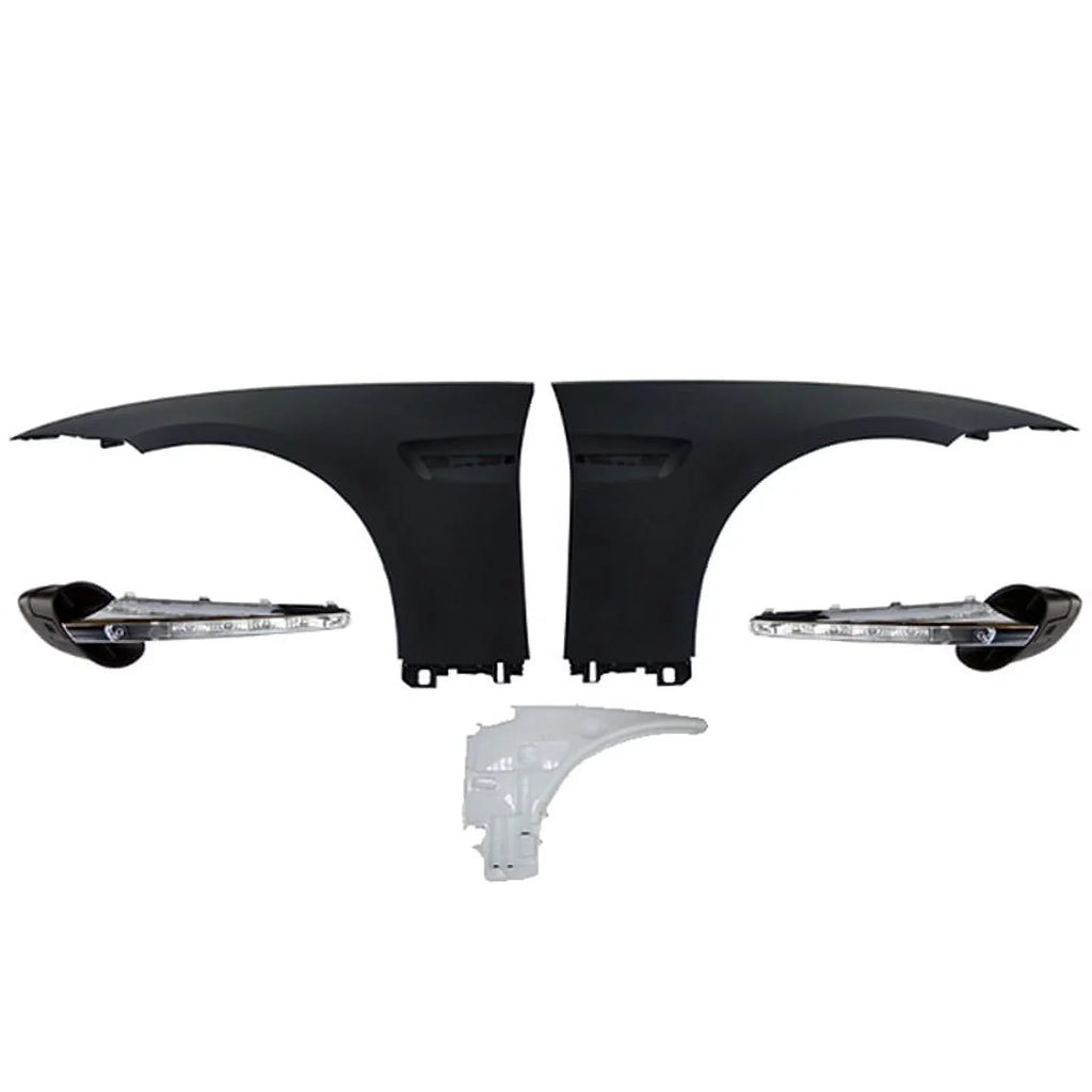 Ikon Motorsports Suitable with 07-13 E92 2Dr Complete M3 Front Fender Conversion Side Vent With LED Signal