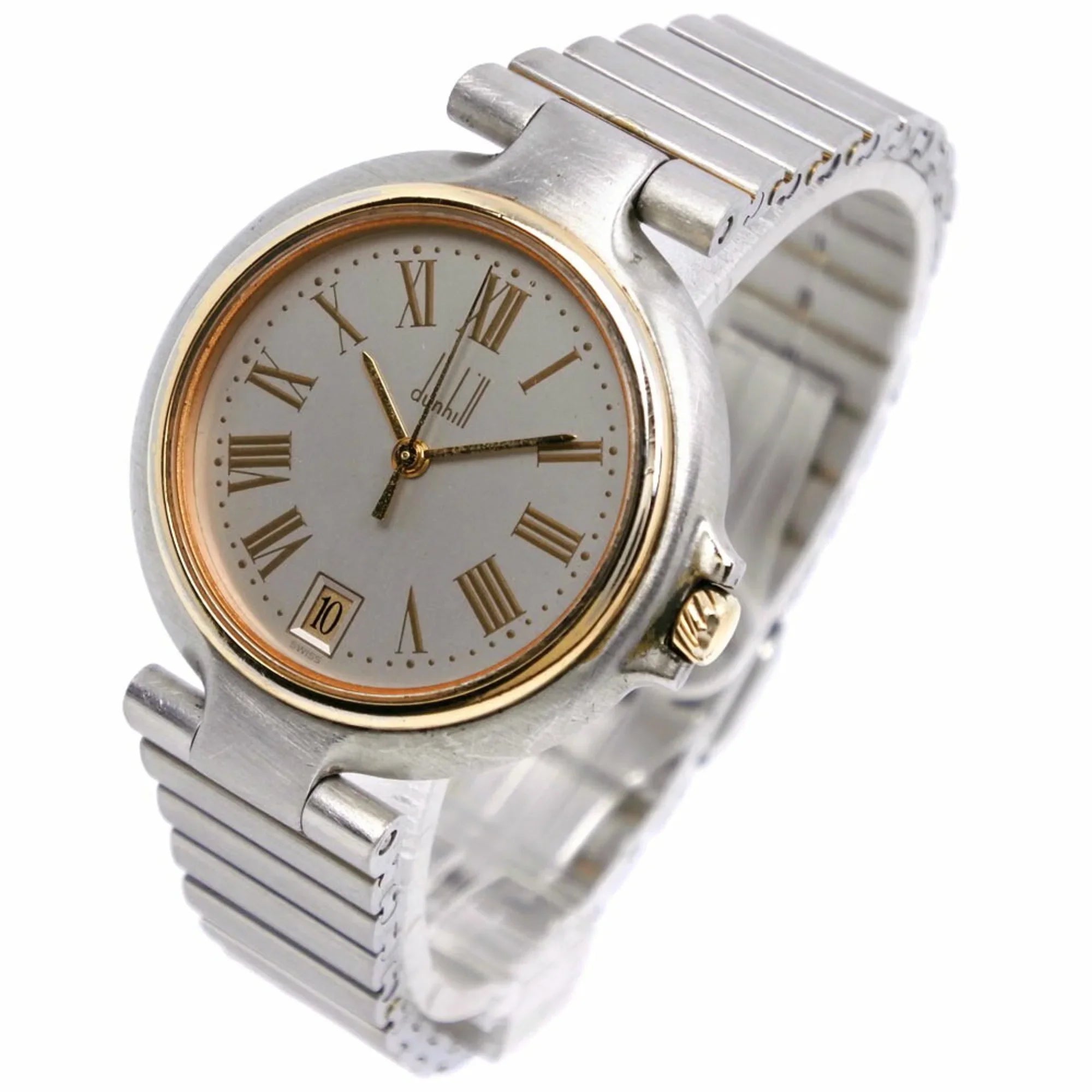 Pre-Owned Millennium Watch Stainless Steel Swiss Made Silver Quartz Analog Display Gray Dial Boys (Fair)