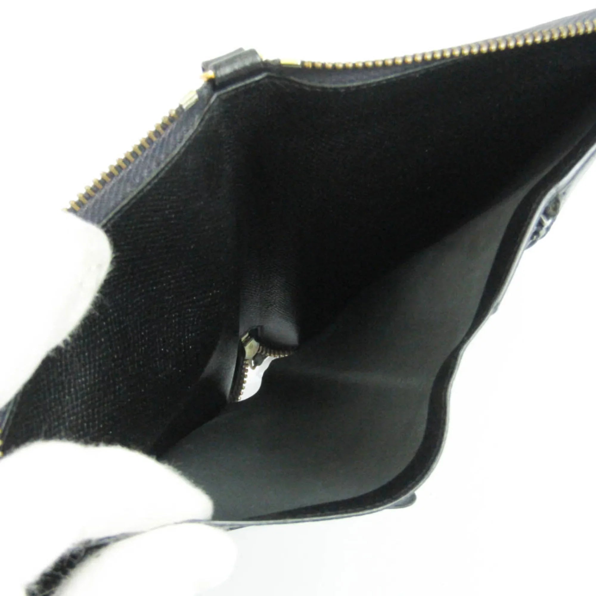 Pre-Owned Hermes Travel Case Men,Women Epsom Leather Long Wallet (bi-fold) Black (Good)
