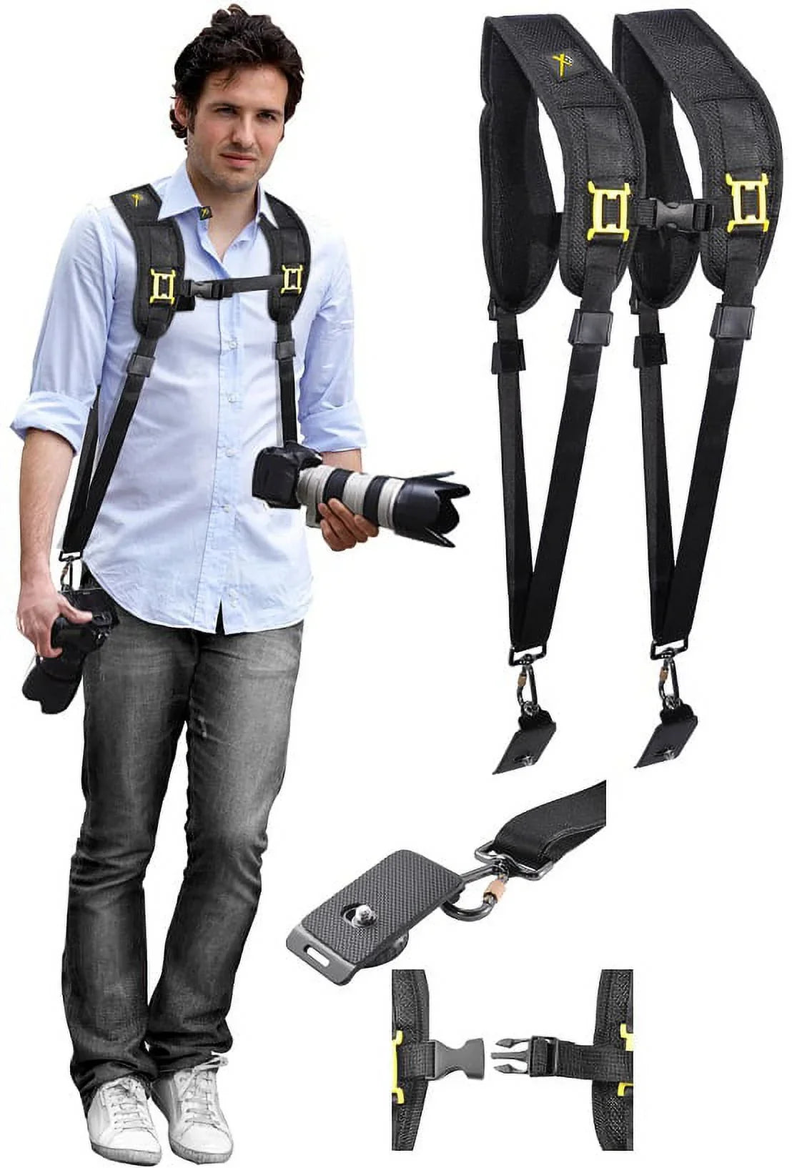 Neck Shoulder Dual Strap with Quick Release for Sony Alpha a6400 ILCE-6400