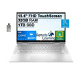 HP 2021 Envy 2-in-1 15.6" FHD Touchscreen Laptop Computer, 11th Gen Intel Core i7-1195G7, 32GB RAM, 1TB PCIe SSD, Backlit Keyboard, Intel Iris Xe Graphics, HD Webcam, Win 11, Silver, 32GB USB Card