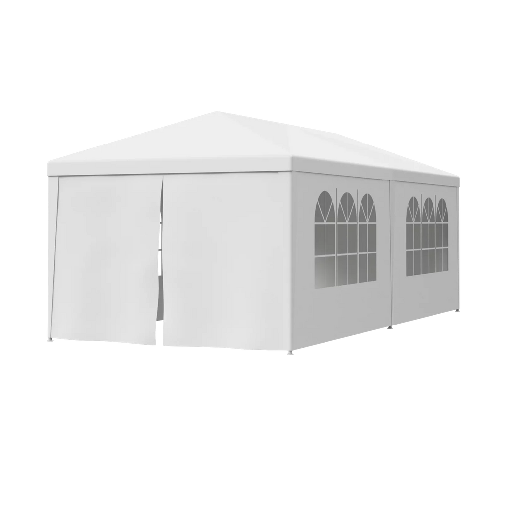 Zeny 10'x20' Outdoor Canopy Party Wedding Tent White Gazebo Pavilion with 6 Side Walls, 8.00, Event Canopies