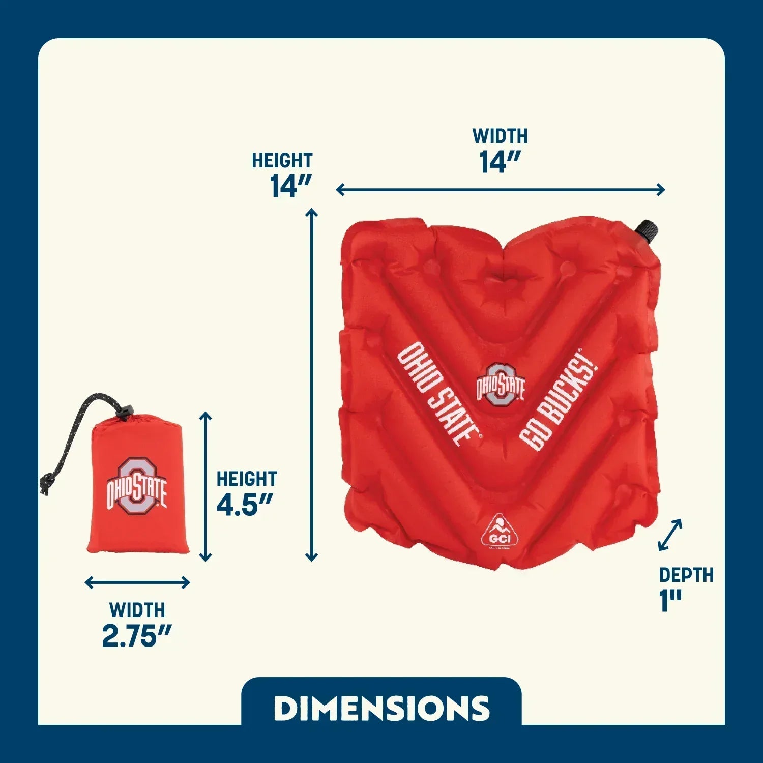 College V Seat™ Inflatable Stadium Cushion - Ohio State Buckeyes | Select GG56