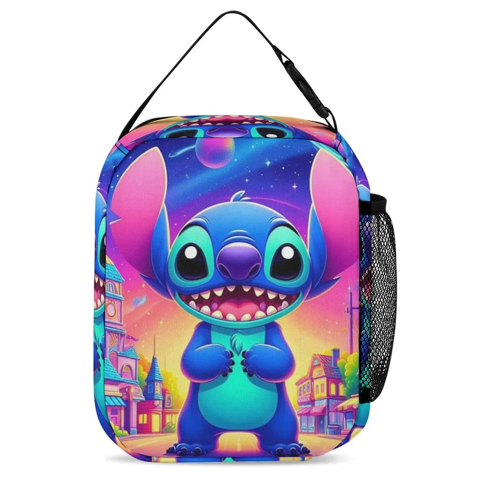 Lilo Art Stitch Portable Lunch Bag Tote Bento Bag School Office Insulated Cooler Thermal Handbag For Adult Boys Girls Kids