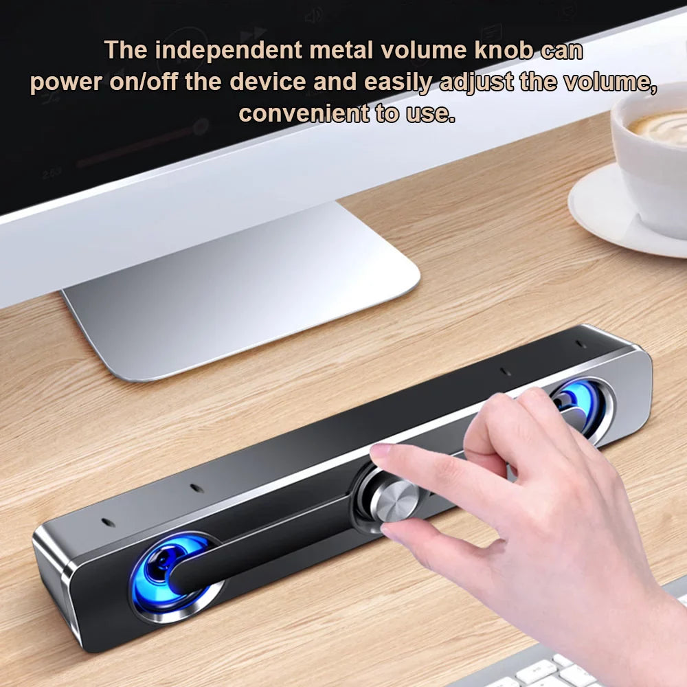 GoolRC V-111 Computer Speaker USB Wired Powerful Bar Stereo Subwoofer Bass Speaker Surround Sound Box for PC Laptop Phone Tablet MP3 MP4