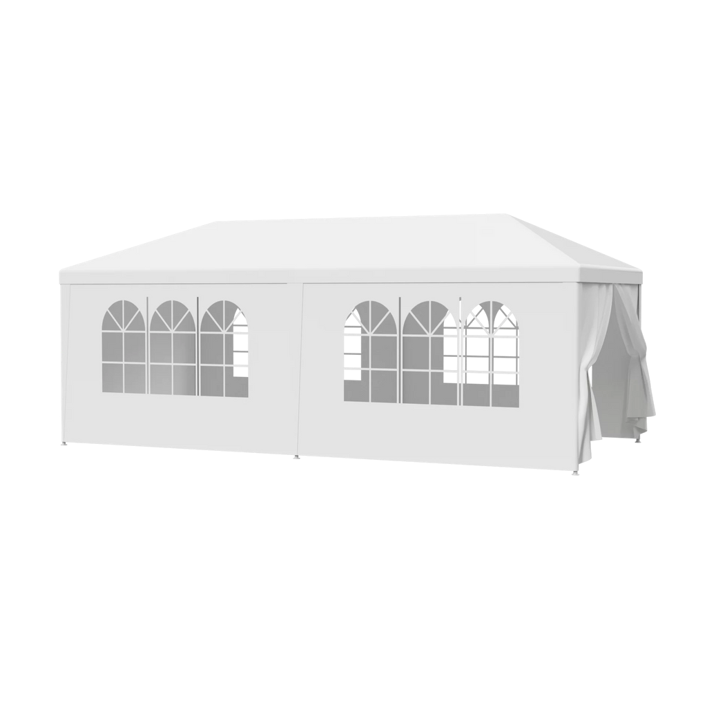 Zeny 10'x20' Outdoor Canopy Party Wedding Tent White Gazebo Pavilion with 6 Side Walls, 8.00, Event Canopies