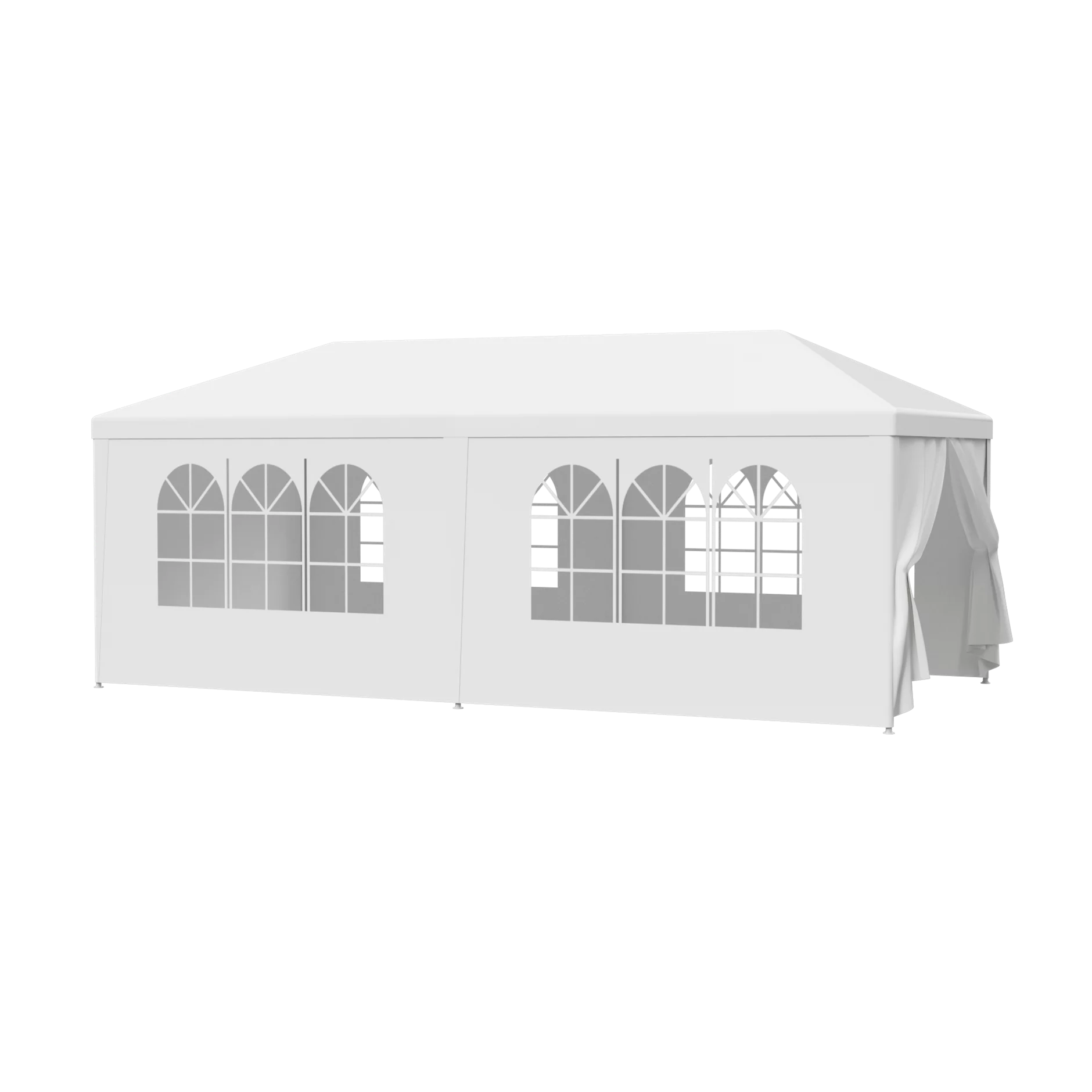 Zeny 10'x20' Outdoor Canopy Party Wedding Tent White Gazebo Pavilion with 6 Side Walls, 8.00, Event Canopies