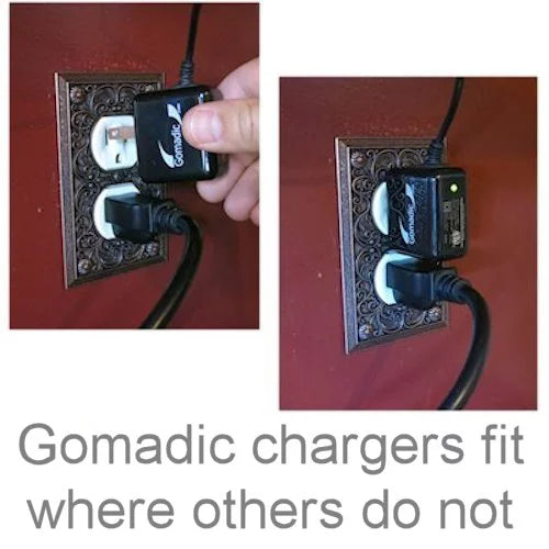 Gomadic Intelligent Compact AC Home Wall Charger suitable for the Nokia Lumia 530 - High output power with a convenient, foldable plug design - Uses T