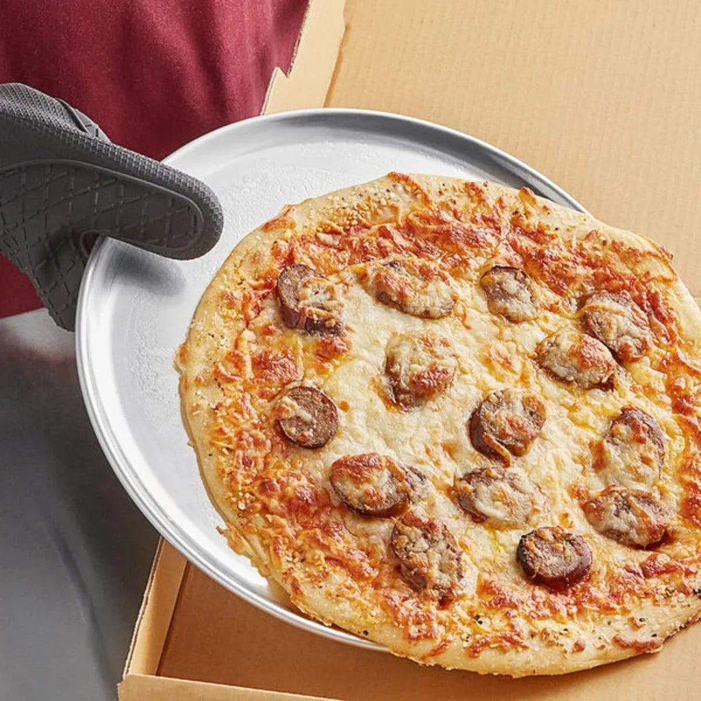 TrueCraftware- Set of 6 Aluminum 12” Pizza Tray Pan Coupe Style - Bakeware Round Pizza Pan Pizza Tray Baking Tray Round Baking Tray for Home Kitchen Pizzeria & Restaurants