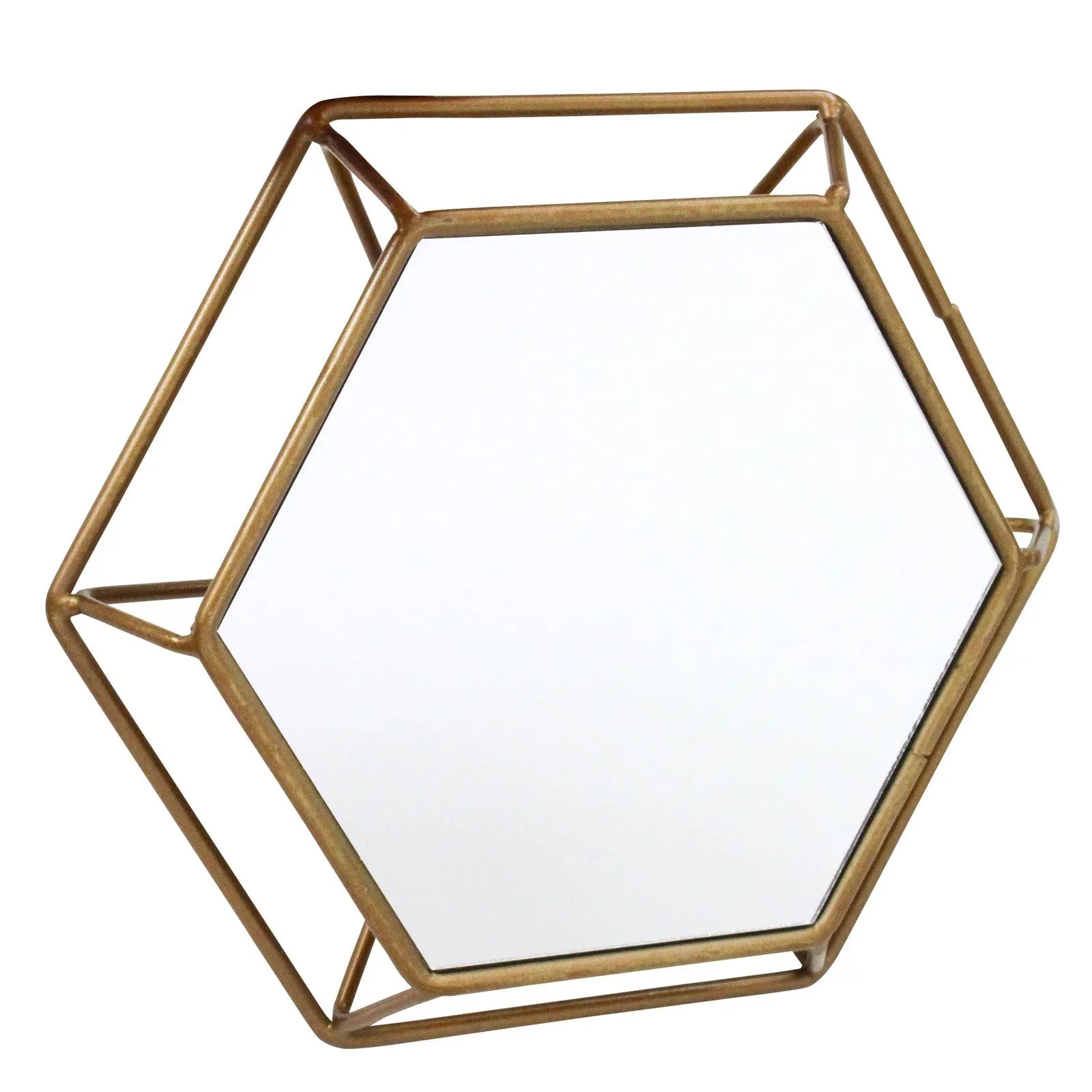 Shanton Hexagonal Wall Mirrors Brass(Set of 3) by Aspire