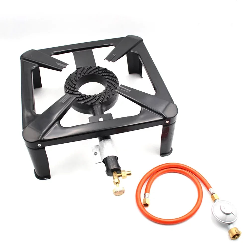 Nebublu Propane Gas Cooker - Single Cast Iron Stove for Camping BBQ, Portable and Efficient