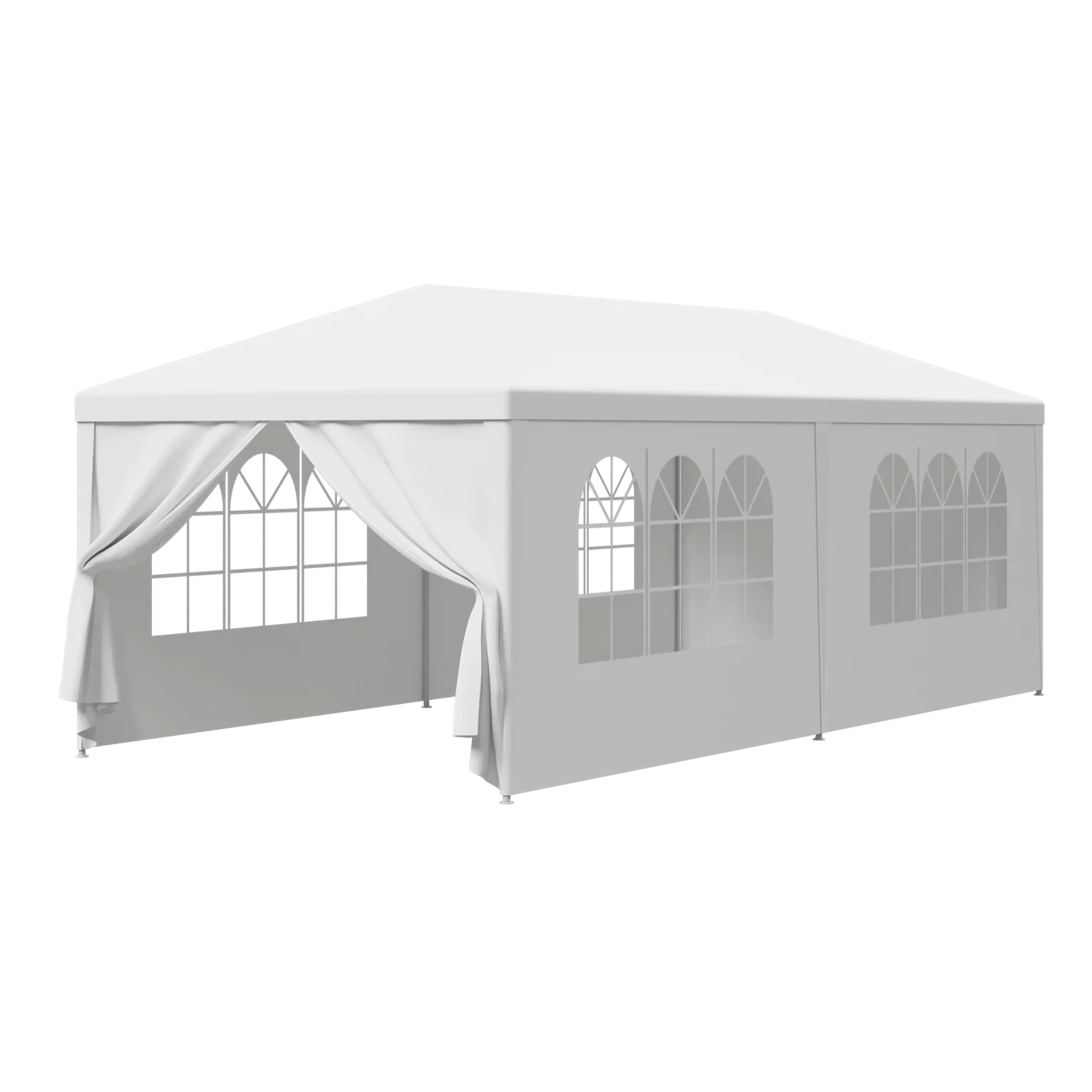 Zeny 10'x20' Outdoor Canopy Party Wedding Tent White Gazebo Pavilion with 6 Side Walls, 8.00, Event Canopies