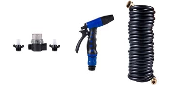 BENTISM RV Water Pump 5.3 GPM 5.5 Gallons Per Minute 12V Water Pump Automatic 70 PSI Diaphragm Pump with 25 Foot Coiled Hose Washdown Pumps for Vessel Caravan Rv Marine Yacht