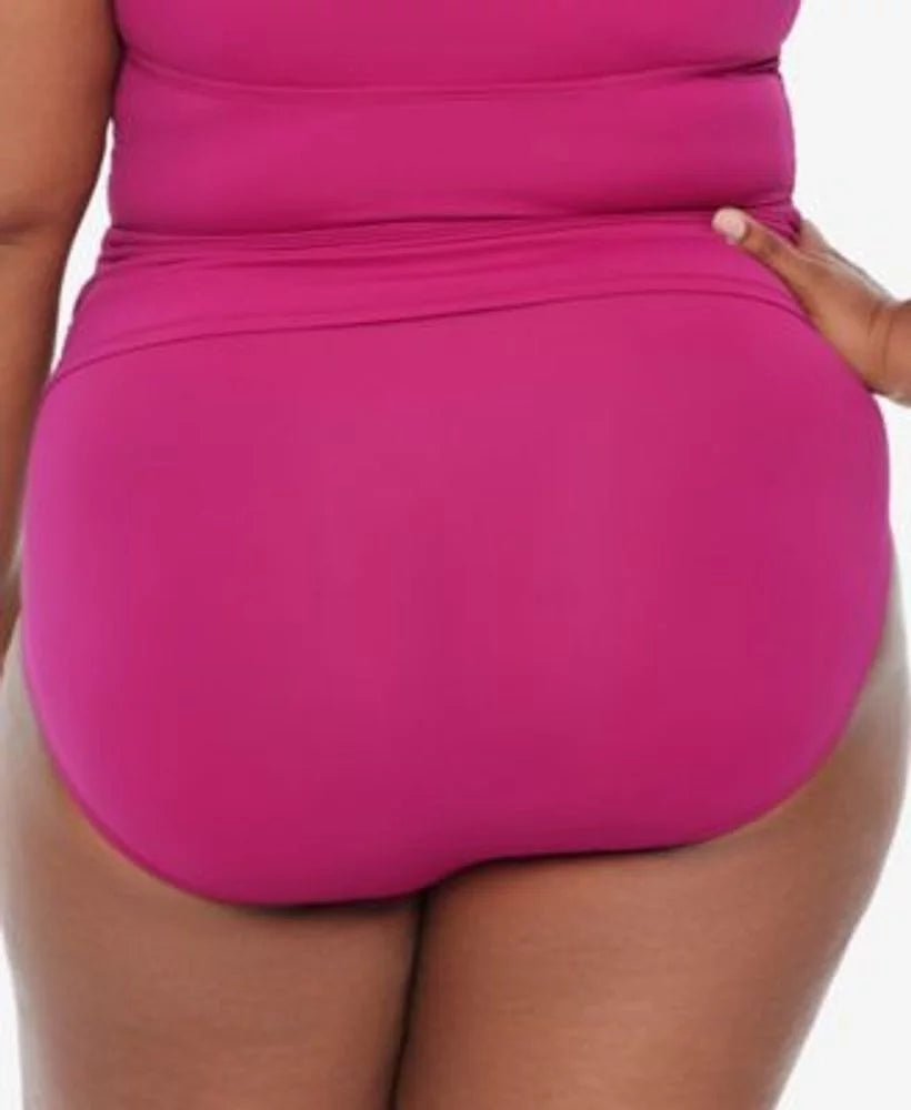 Ralph Lauren PLUMERIA Plus Size Shirred High-Waist Swim Bottom, US 22W