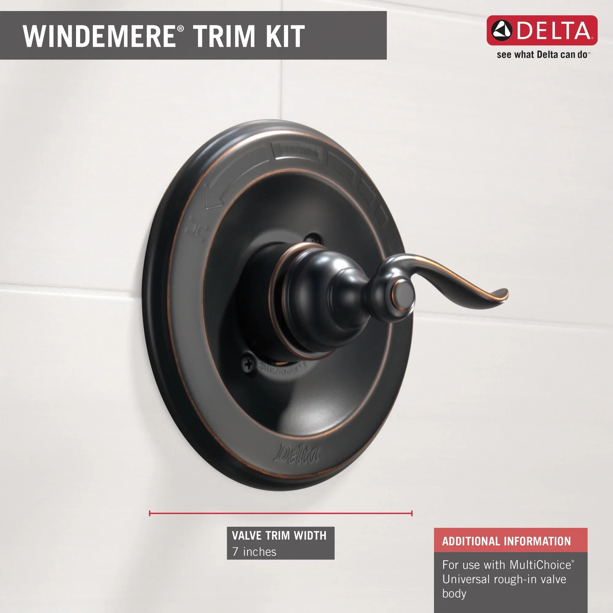 Delta Windemere Single Handle Trim Only Tub / Shower Faucet in Oil Rubbed Bronze BT14096-OB