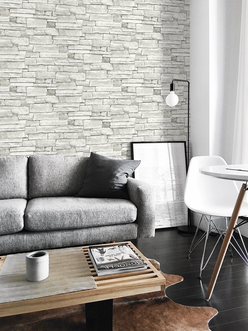 NextWall Stacked Stone Peel and Stick Wallpaper - 20.5 in. W x 18 ft. L