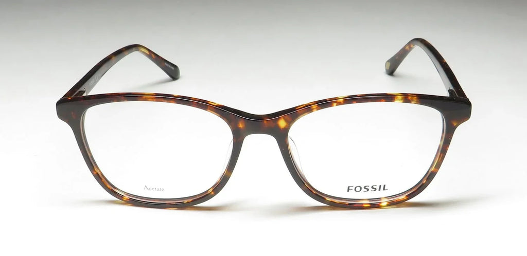 Fossil 7094 Full Rim Rectangular Dark Havana Eyeglasses