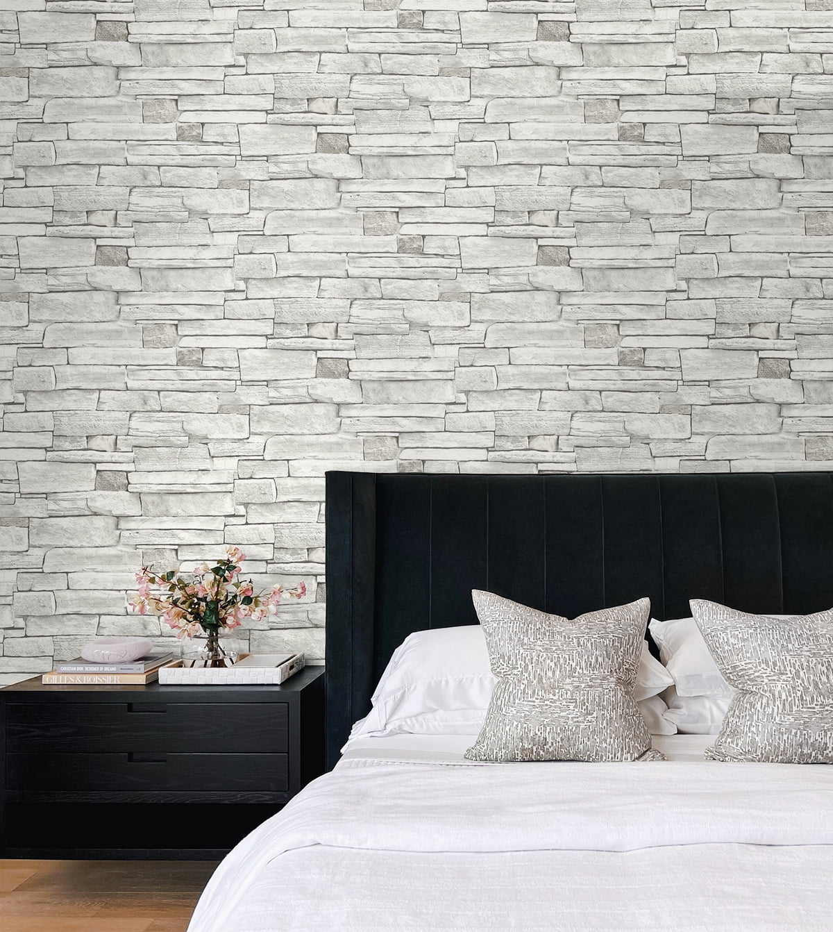NextWall Stacked Stone Peel and Stick Wallpaper - 20.5 in. W x 18 ft. L