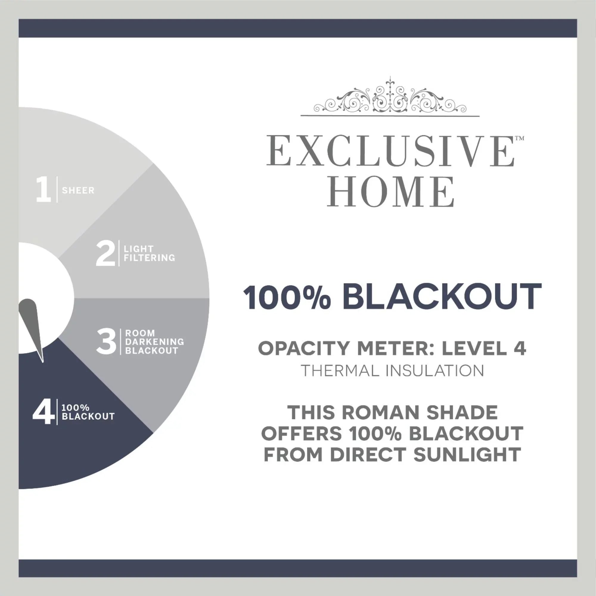 Exclusive Home Bolan Botanical Total Blackout Roman Shade, 31"x 64", Sage