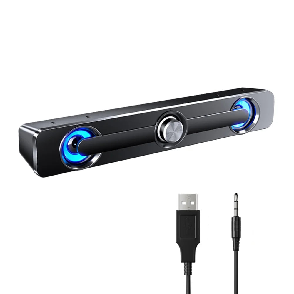 GoolRC V-111 Computer Speaker USB Wired Powerful Bar Stereo Subwoofer Bass Speaker Surround Sound Box for PC Laptop Phone Tablet MP3 MP4