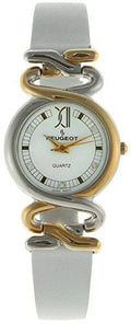 Vintage 380-16 Hinged White Leather Strap Watch