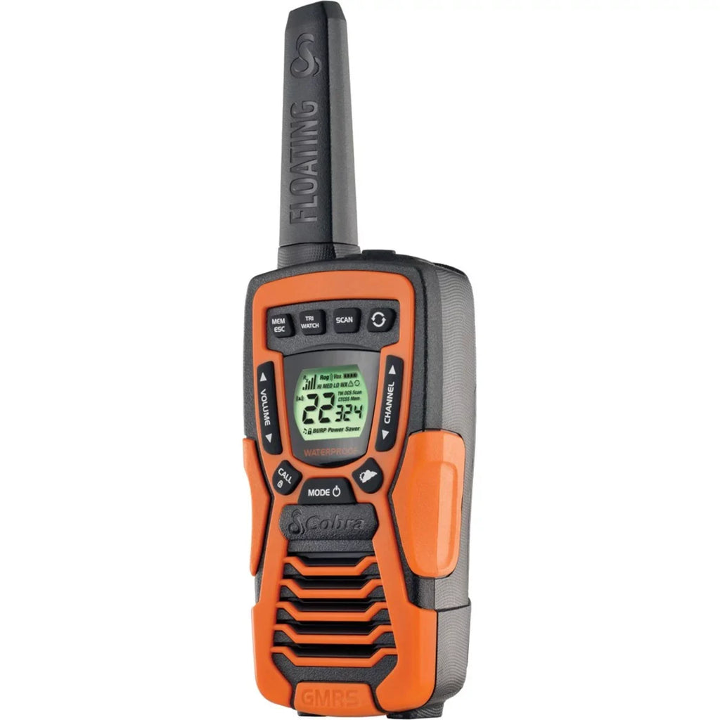 COBRA ACXT1035R FLT Floating Walkie Talkies- Waterproof, Rechargeable, Long Range up to 37-Mile Two Way Radio with NOAA Condition Alert & VOX ( 2 Pack )