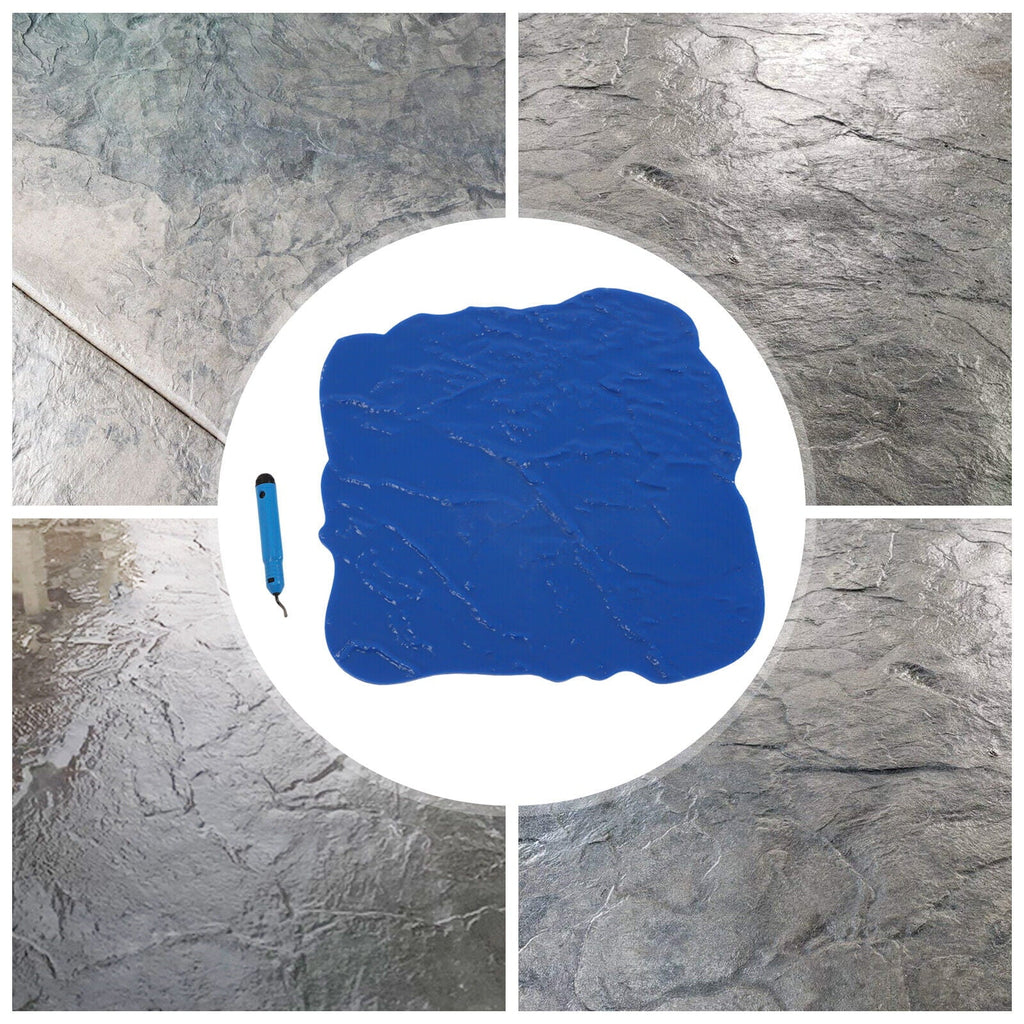 Miumaeov Concrete Floor Stamp Mold Concrete Seamless Stamp Mat Cement Texture Stone Slate 12*12 Inch