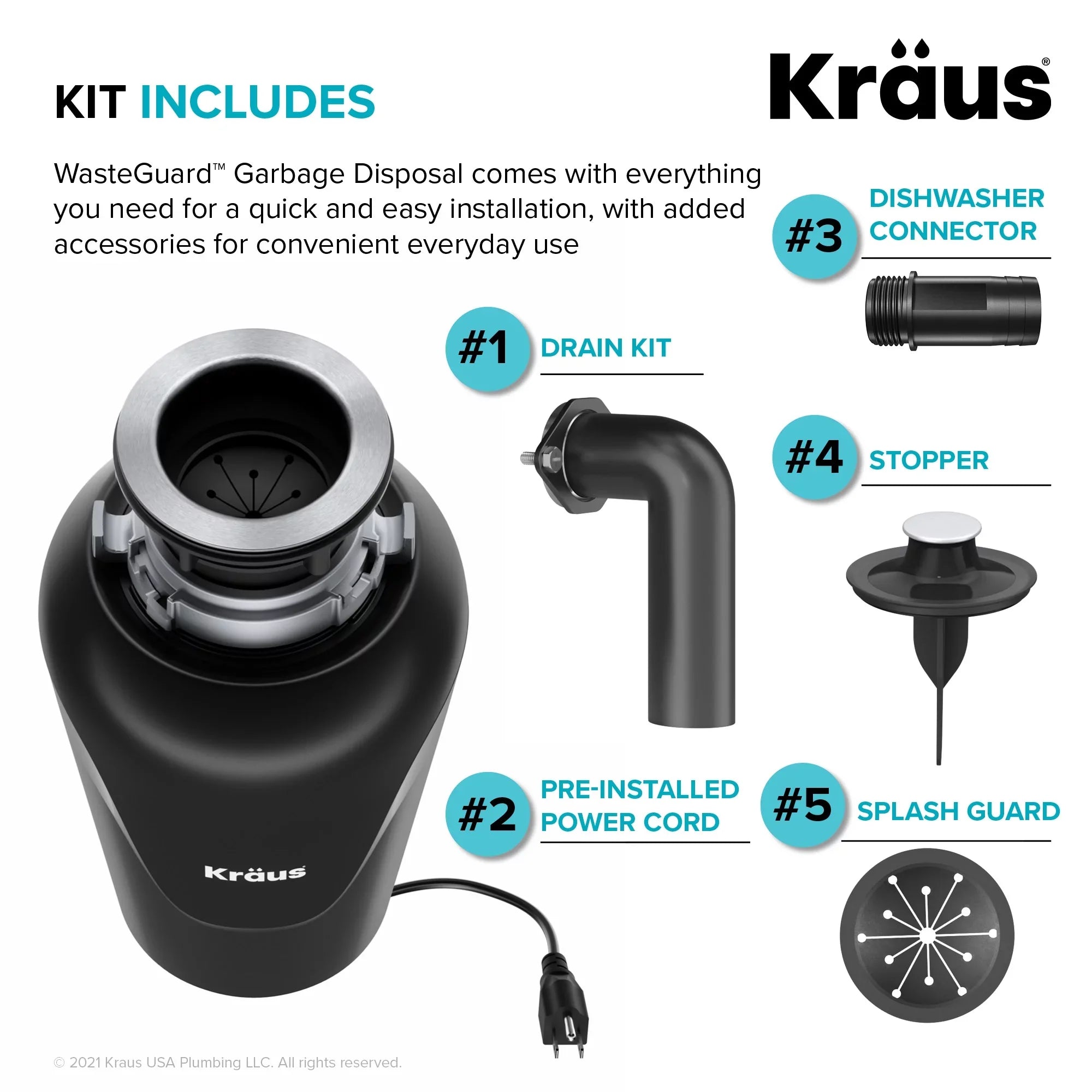 Kraus Standard PRO 23-inch 16 Gauge Undermount Single Bowl Stainless Steel Kitchen Sink with Waste Guard Continuous Feed Garbage Disposal