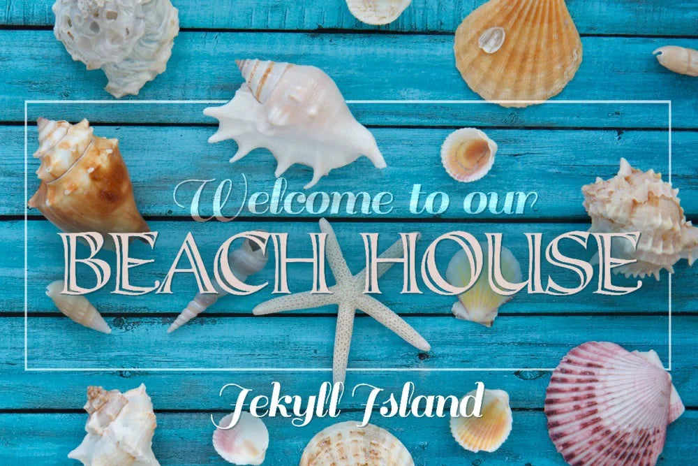 Jekyll Island, Georgia, Welcome to Our Beach House (19x27 inches, Premium 500 Piece Jigsaw Puzzle for Adults and Family, Made in USA)