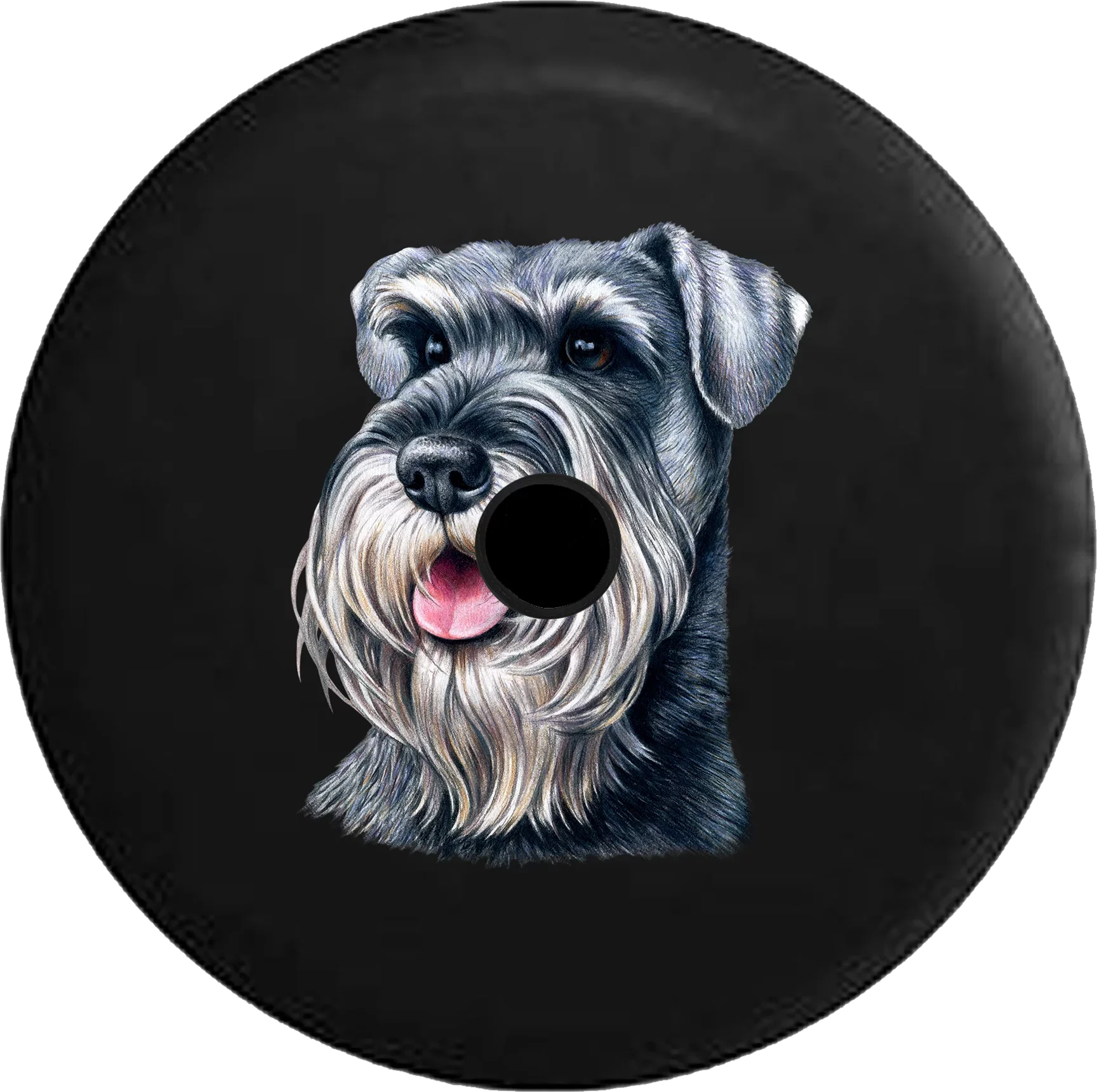 2018 2019 Wrangler JL Backup Camera Schnauzer Dog Lover Adopt Rescue Spare Tire Shield for Jeep RV 33 Inch