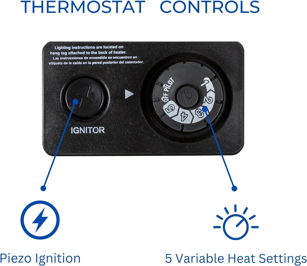 Hearth Sense Dual Fuel Vent less Blue Flame Heater with Base and Blower 30,000 BTU, T-Stat Control Model# BF30T-BB