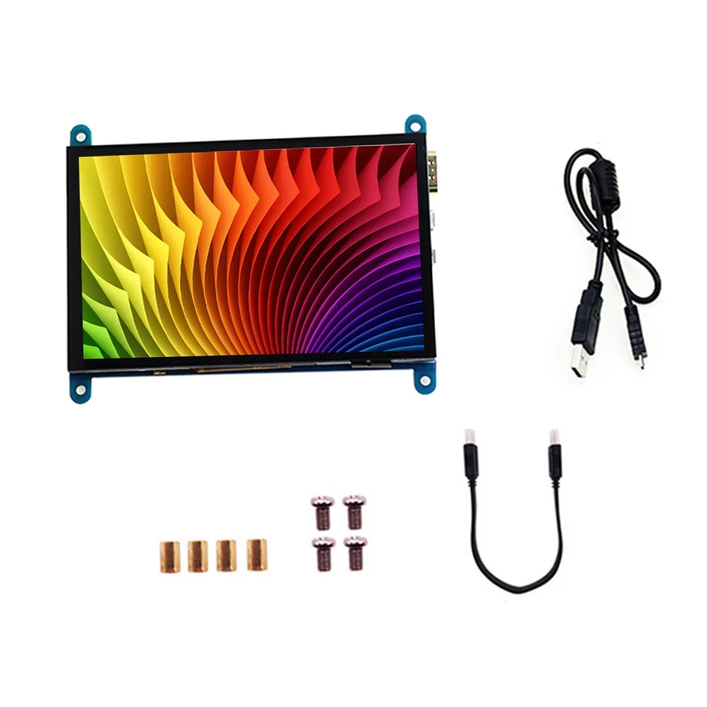 Arealer 5 InchCapacitive Touchscreen Display 800*480 Resolution Small Portablewith USBInterface Suitable with Raspberry Pi Tool