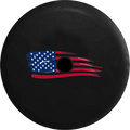 2018 2019 Wrangler JL Backup Camera Vintage Distressed American Flag Painted Look Spare Tire Wrap for Jeep RV 33 Inch