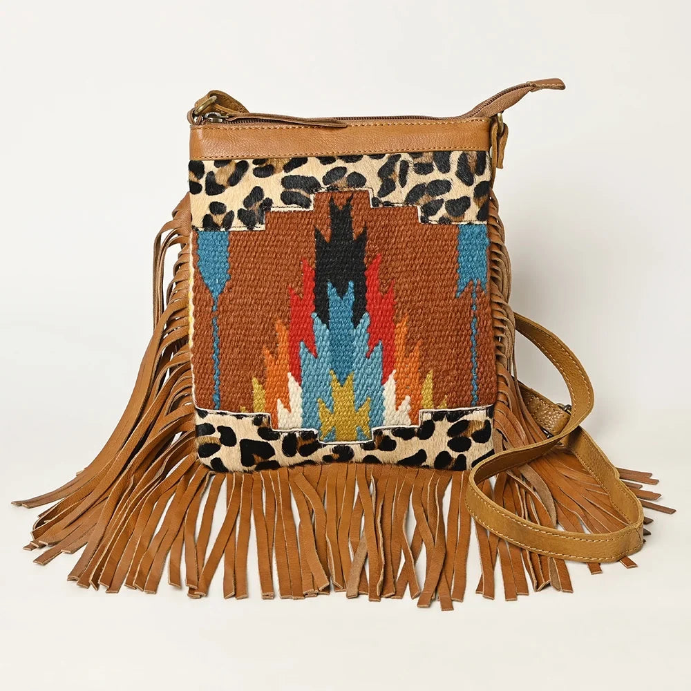 OH OHLAY OHA116 HOBO Upcycled Wool Hair-on Genuine Leather women bag western handbag purse