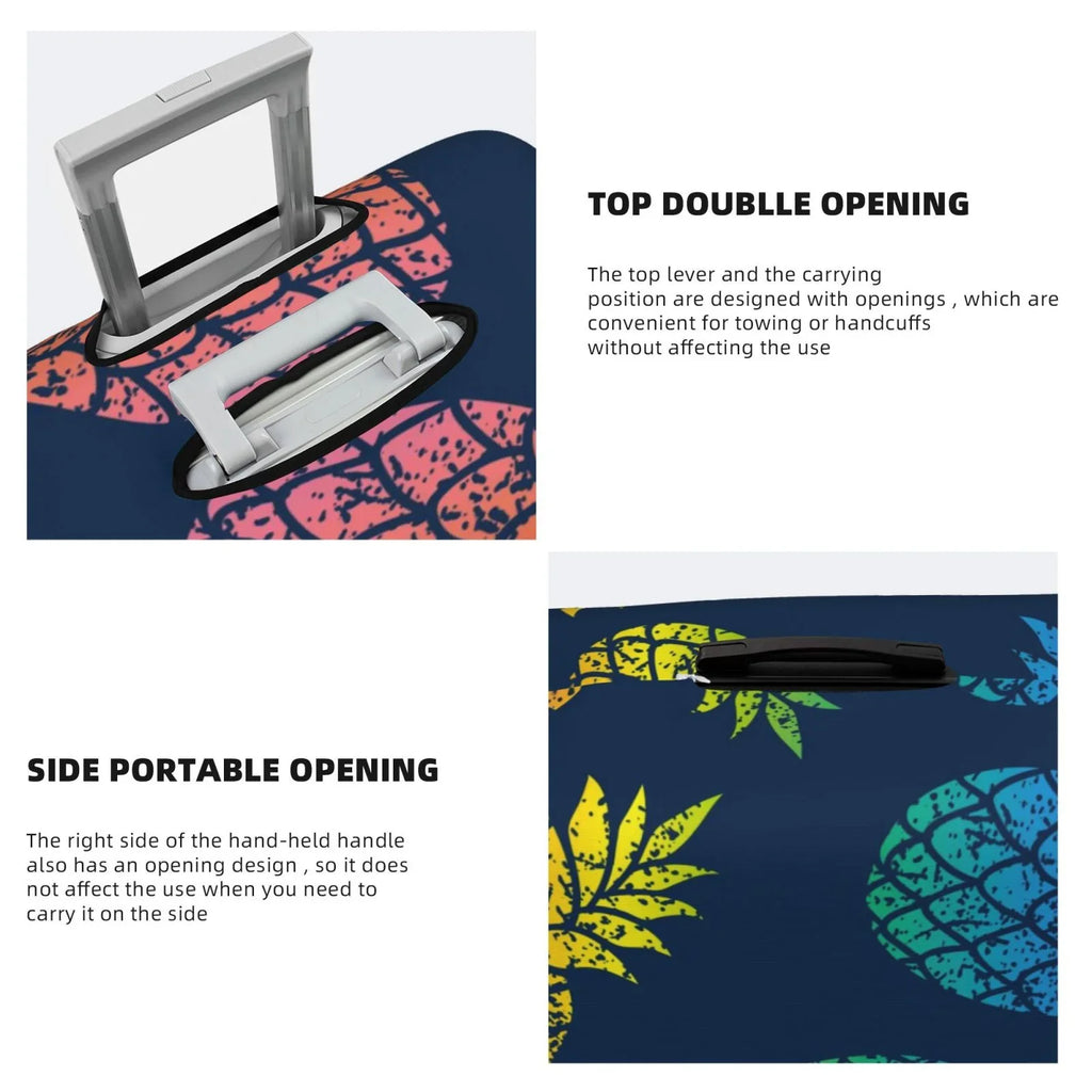 Ocsxa Travel Dust-Proof Suitcase Protection Abstract Bright Pineapple Fruit Retro Print Luggage Wrap Protector For 18-32inch