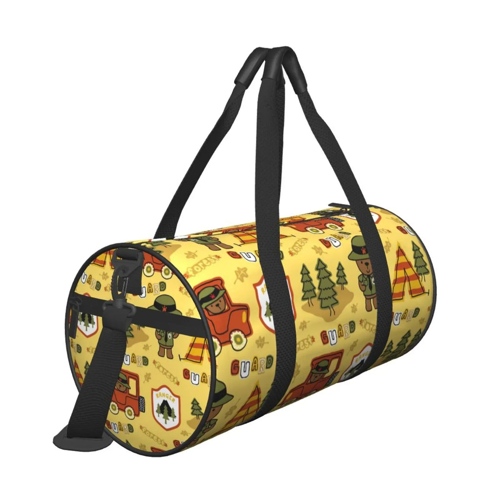 Coaee Forest Guard Large Capacity Travel Luggage Bag Cylinder Gym Bag Waterproof Sports Bag with Pocket and Compartment