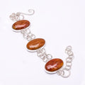 Red And Yellow Jasper -Indonesia 925 Silver Plated Adjustable Bracelet 7.99", Red And Yellow Red And Yellow Jasper Bracelet B_9205_388_49