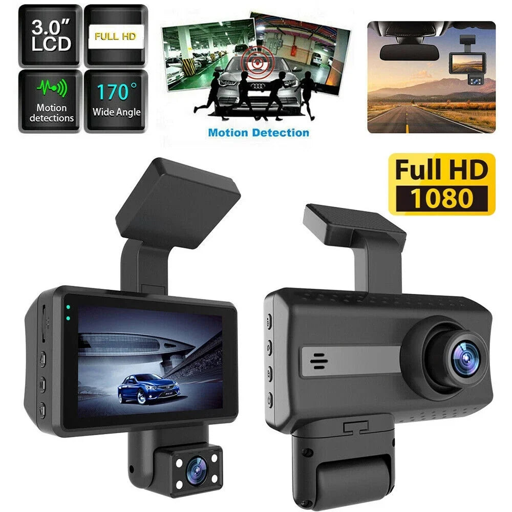 JahyShow Dual Lens Car Dash Cam Recorder: 1080P G Sensor DVR with Front and Rear Camera