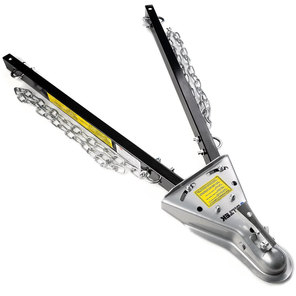 Biltek Adjustable Universal Tow Bar with 2x Safety Chains for 2" Trailer Ball Hitch, 5000 lbs. Towing Capacity
