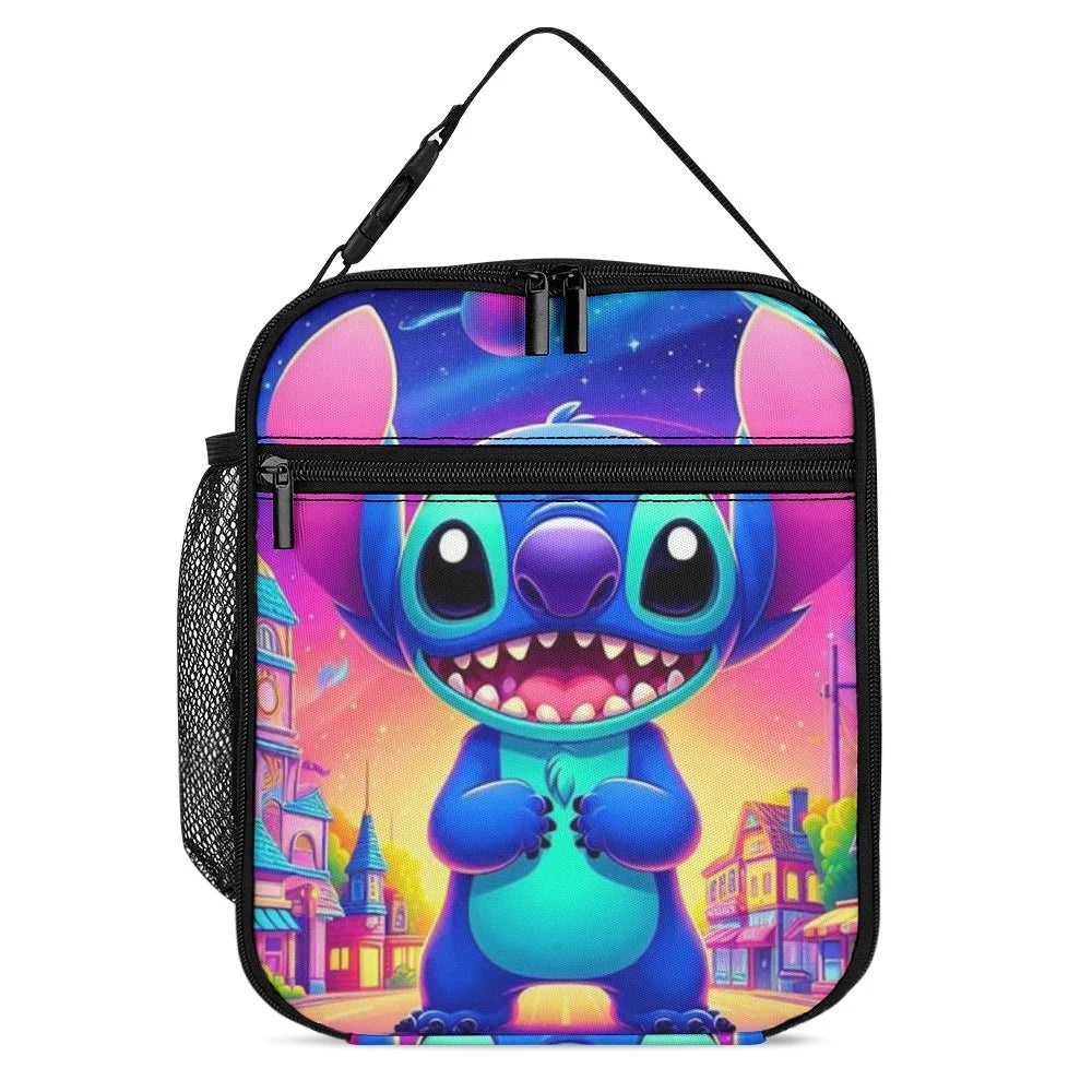 Lilo Art Stitch Portable Lunch Bag Tote Bento Bag School Office Insulated Cooler Thermal Handbag For Adult Boys Girls Kids