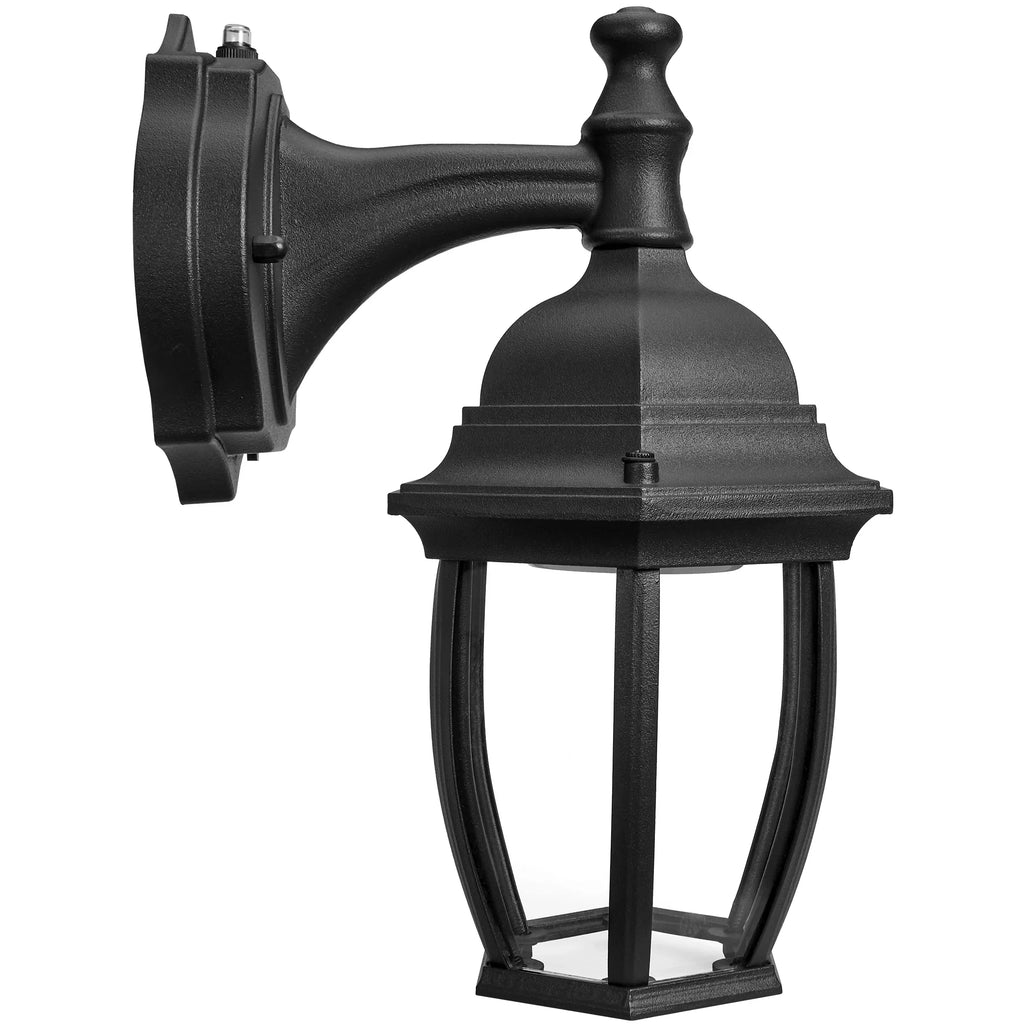 Maxxima LED Outdoor Wall Light - Black Coach Light Fixture with Clear Glass, Photocell Sensor, 830 Lumens, 3 CCT 3000K/4000K/5000K, Dusk to Dawn Lighting for Porch, Garage, and Front Door