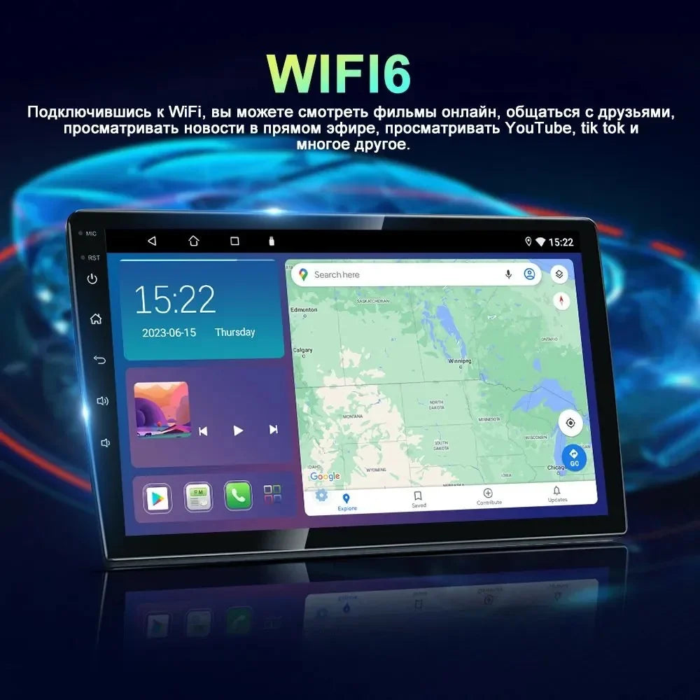 10.1 Inch Car Audio for Toyota Tundra 2007-2013, Sequoia 2008-2017, Android 13 GPS Navigation with Bluetooth 5.0 FM AM Radio DSP Carplay 4GB 64GB