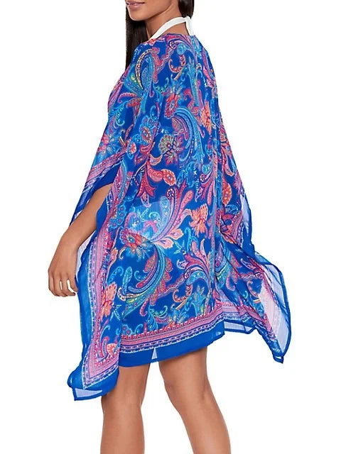 Ralph Lauren SUMMER PAISLEY Crinkly Chiffon Tunic Coating US Large/X-large