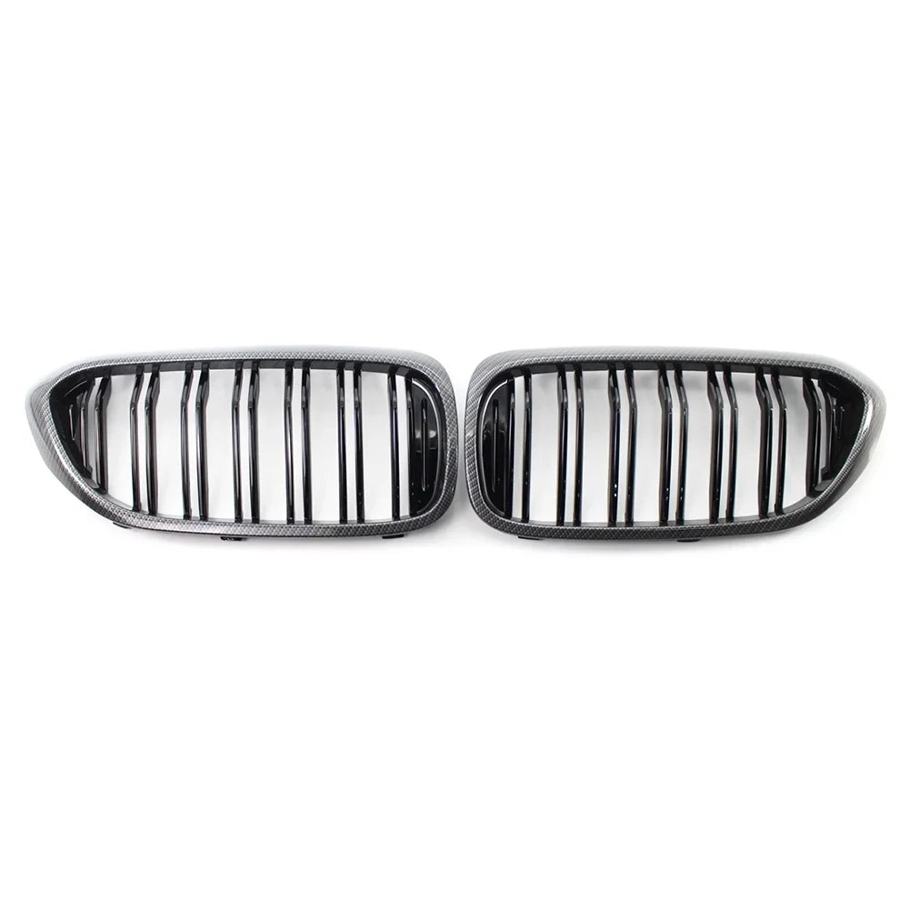 NS Front Grill Keney Grille Protection Trim for BMW 5 Series G30 G31 G38 530i 540i 2017 2018 2019, Carbon Fiber Style