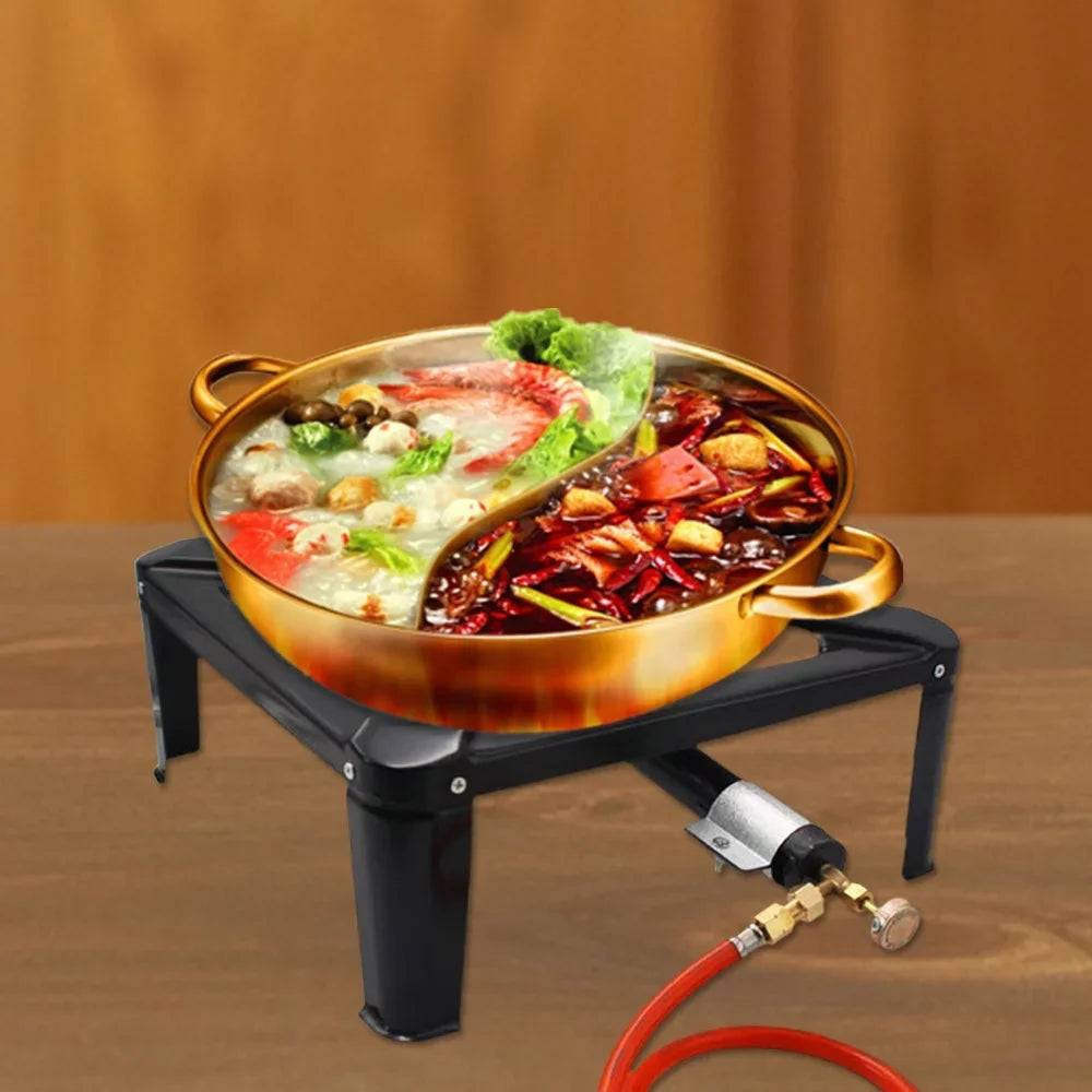 Nebublu Propane Gas Cooker - Single Cast Iron Stove for Camping BBQ, Portable and Efficient