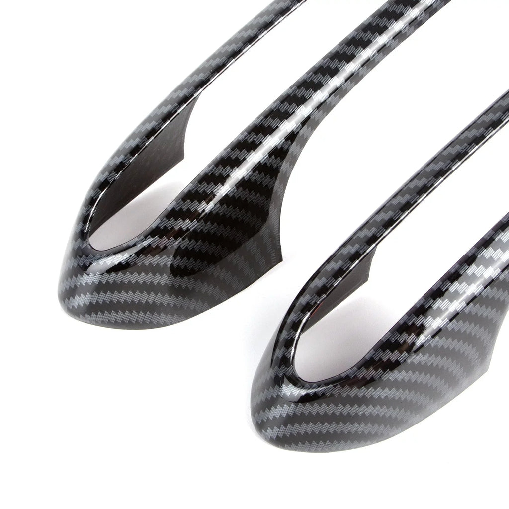 Xotic Tech 1 Set (4 pieces) Exterior Door Handle Surround Wrap trims, Carbon Fiber Style, Matching with BMW 5 Series G30 2018-up